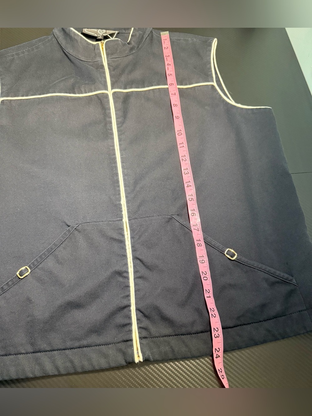 💙 St. John Sport by Marie Gray Navy Blue Zip Front Vest Women's Sz Large - Picture 9 of 13